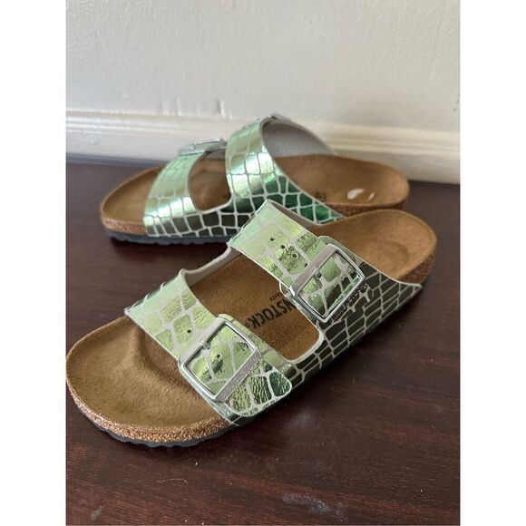 BIRKENSTOCK Arizona MF Gator Gleam Mineral sandals size EU40, US9 - Picture 2 of 16